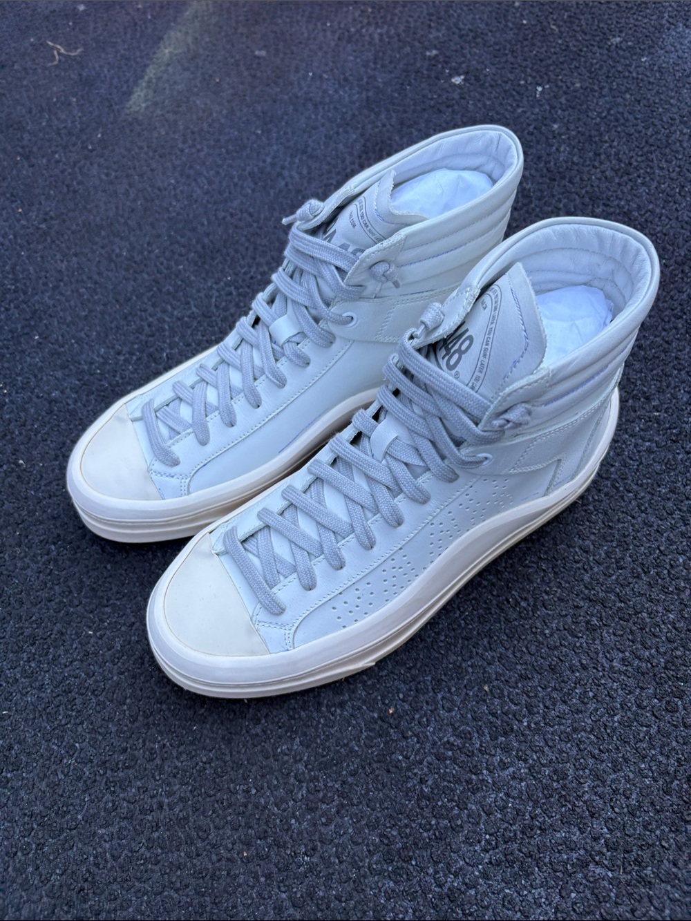 High-Top Sneakers in Light Gray